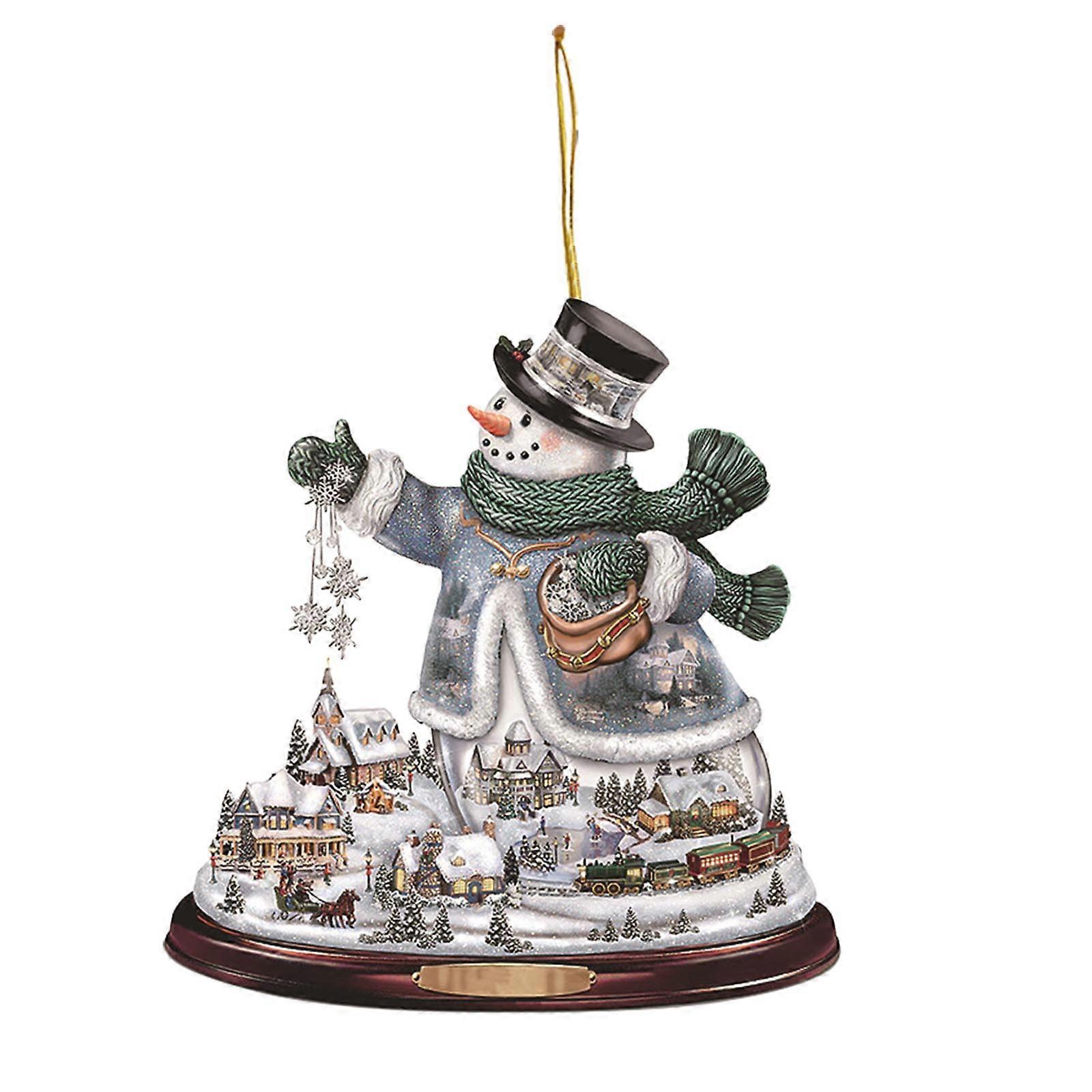 Sneeuwpop kerstversiering opknoping ornament