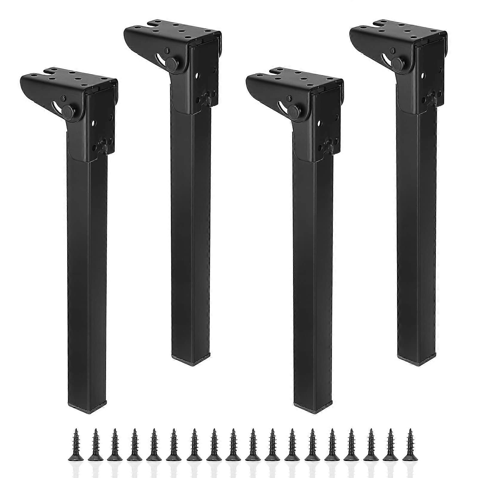 4PCS Folding Table Legs 300mm Height Iron Locking Hinge 90 Degree Foldable Desk Legs