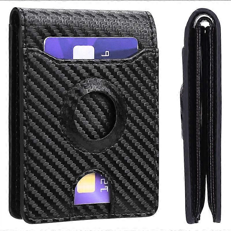 Men's Wallet for Airtag, RFID Blocking and Slim Wallet Card Holder with ID Window and Secret Tag Holder Air Tag Pocket Case Wallet Men
