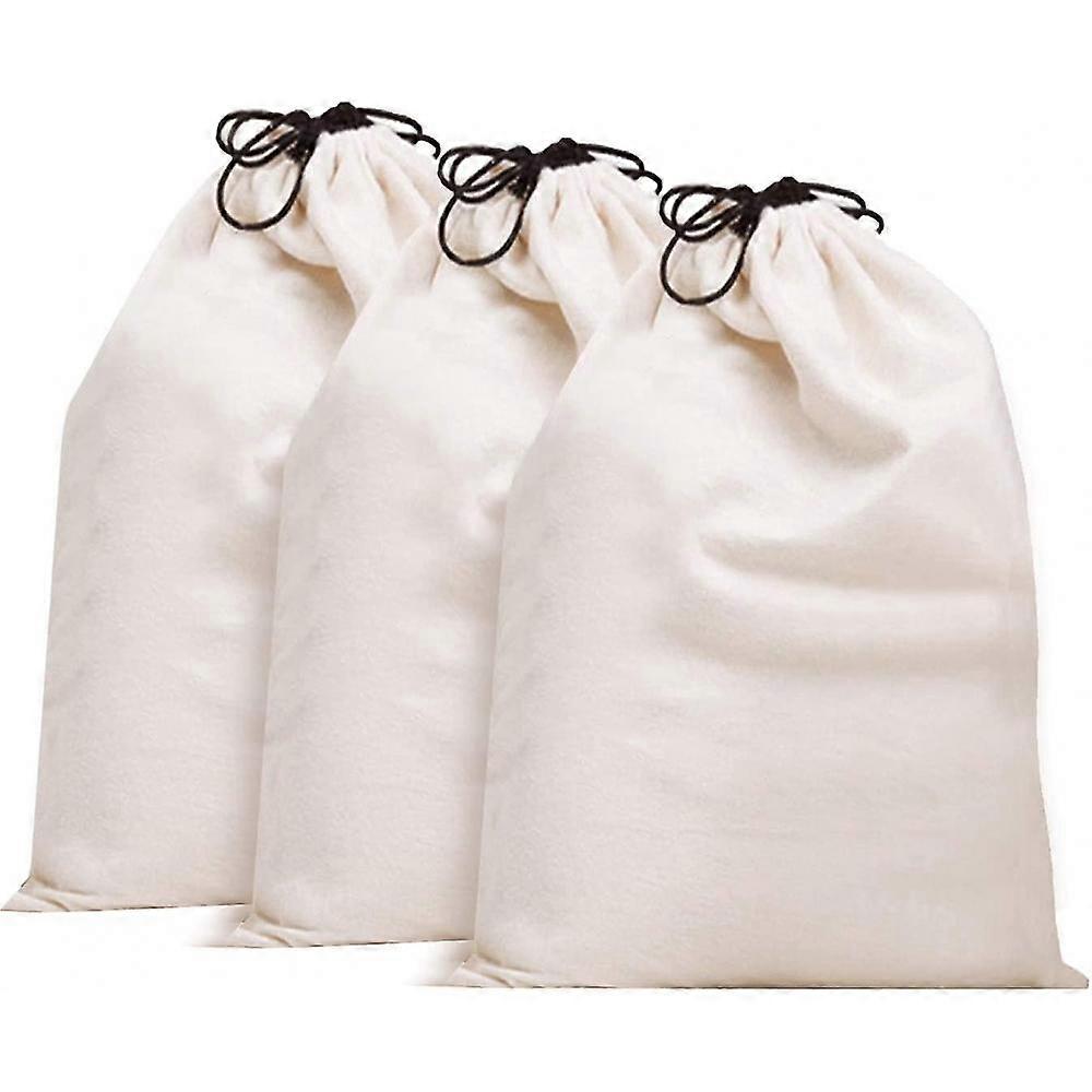 3 Pack Cotton Breathable Dust-proof Drawstring Storage Pouch WNO