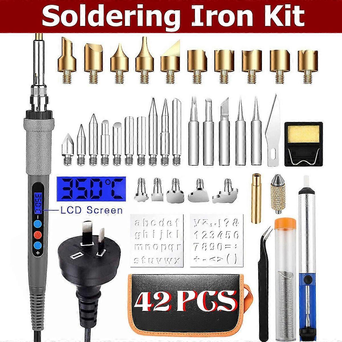 42pcs 60w Burning Pyrography Pen Sing Kit Adjable Temperature