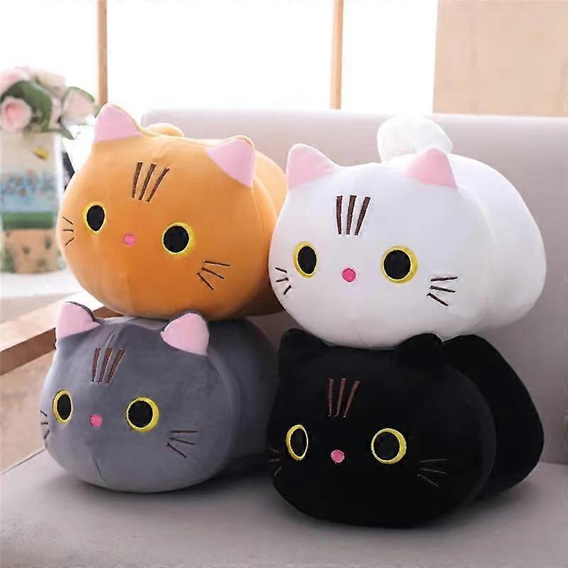 25 سنتيمتر جميلة الكرتون القط الدمى محشوة لينة قطيرة قطيفة اللعب Kawaii الأبيض الأسود القط هدية للأولاد والفتياتالحيوانات المحنطة