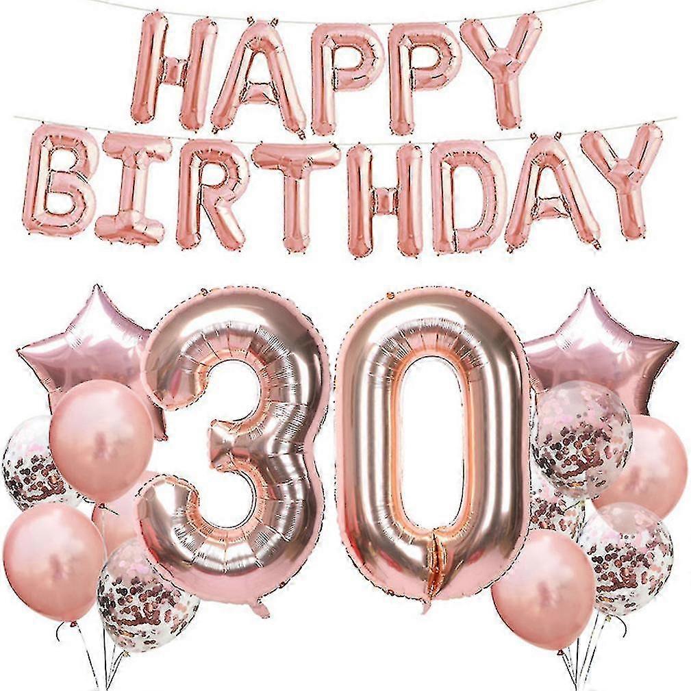 27pcs Happy Birthday 30 Balloons Kit