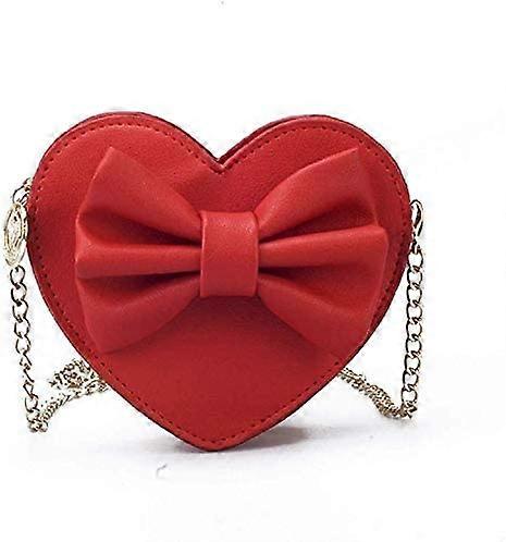 Śliczna torebka crossbody w kształcie serca Bowknot Torba na ramię Tornister dla małych dziewczynek (czerwony)