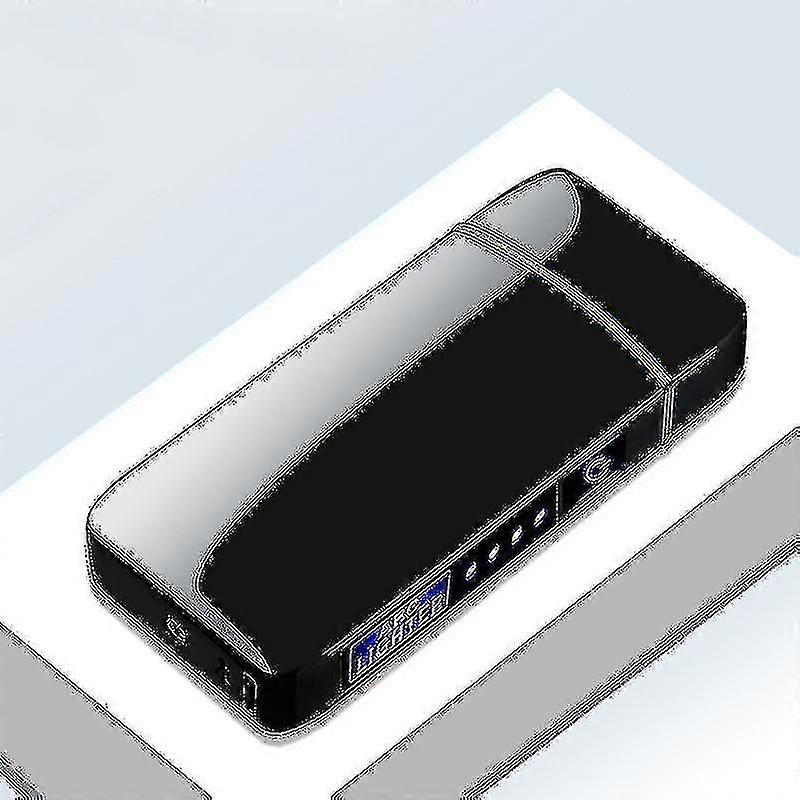 elektrisk vindtett metall lighter dobbel bue flammeløs plasma oppladbar usb lighter ledet strømdisplay berøringssensor lysere svart