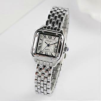 Relojes cuadrados de moda para mujeres 2021 Marca Damas Reloj de pulsera de cuarzo Clásico Plata Simple Femme Steel Band Clock Zegarek Damski