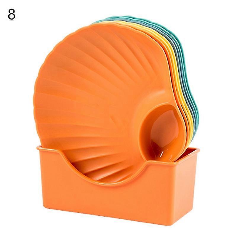 8Pcs/Set Stackable 2 Section Snack Plate Plastic Unbreakable Dessert Dish Household Supplies