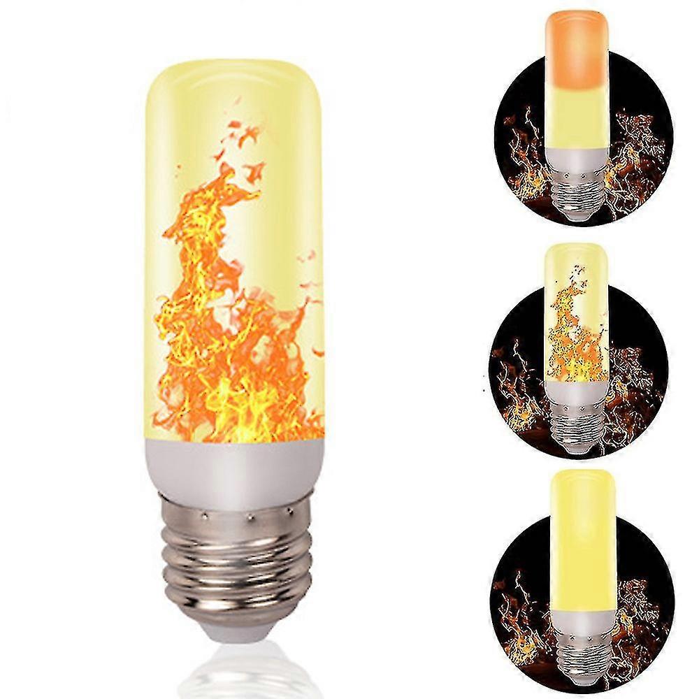 Led Flame Light With 3 Modes Flickering Fire Effect Light Bulbs Bar Ktv Party Decoration