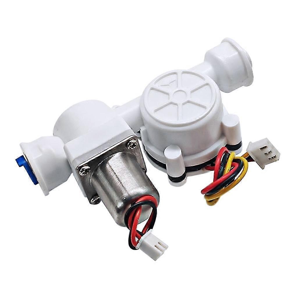 Water Flow Sensor Electromagnetic Pulse Valve 1/4" Water Control Integrated