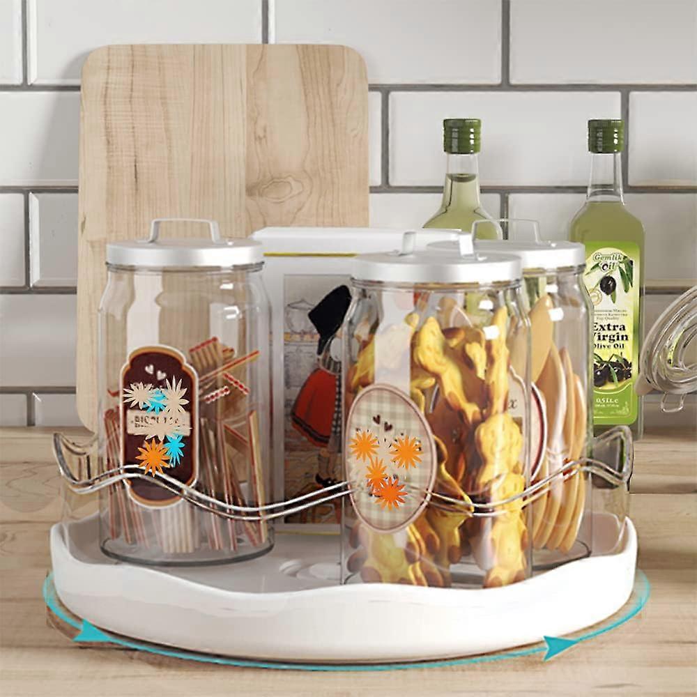 360 Rotating Turntable - Kitchen Bathroom Bedroom Organizer (White)