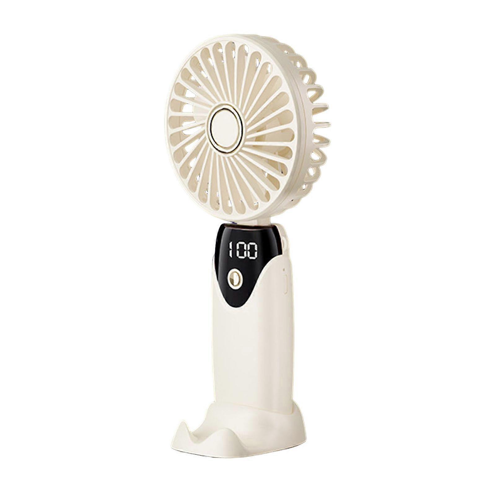 Portable Handheld Fan with Digital Display 5 Speed Settings Low Noise Foldable Design Rechargeable Mini Fan QingHai