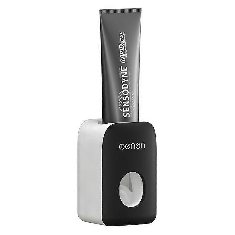 Wall Mounted Toothpaste Dispenser - Dustproof And Waterproof - Black (7x6x11cm)