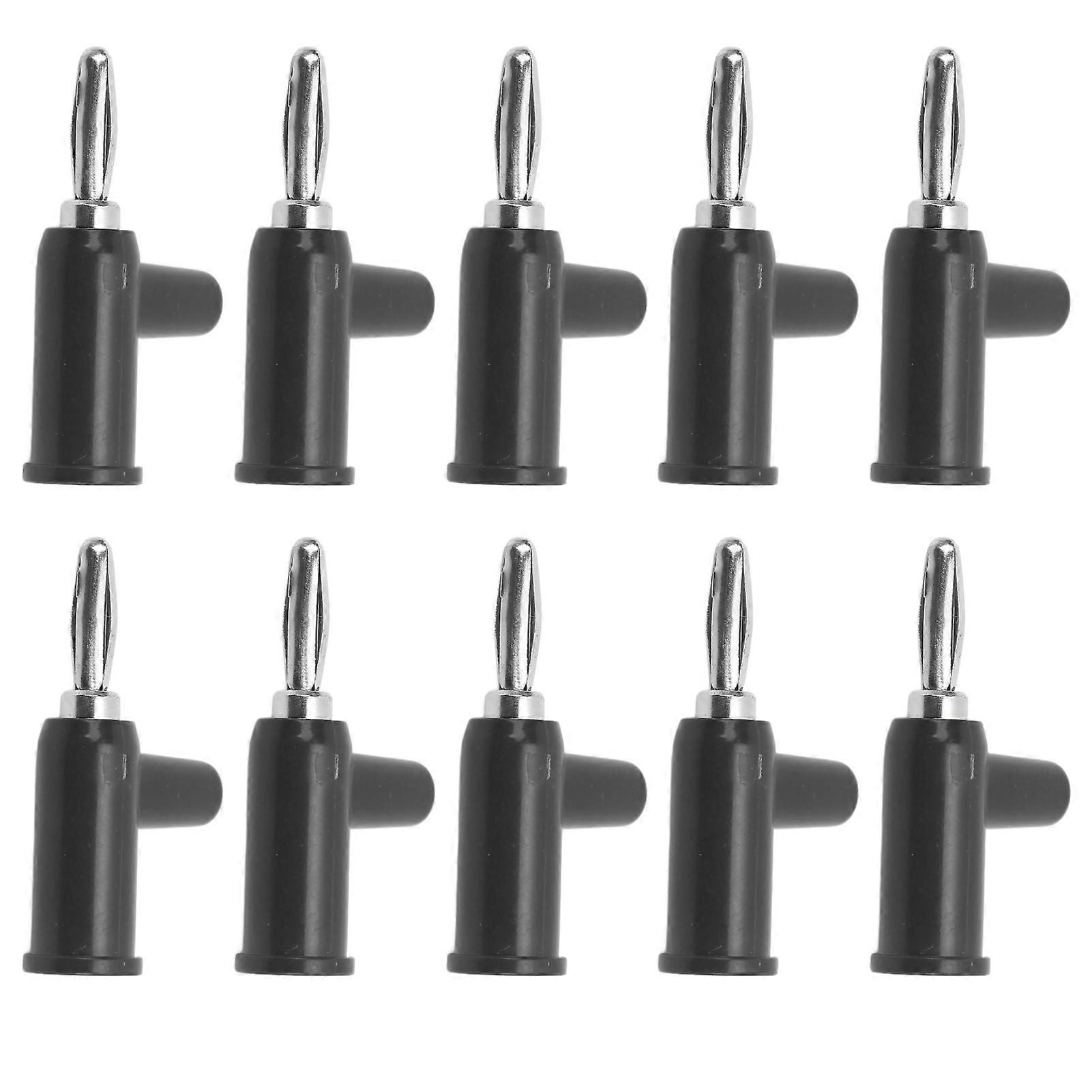 10pcs Stackable Banana Plug 4mm/0.2in Solderless Brass Standard Size Stackable Banana Connector for Security Accessories