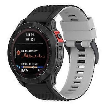 For Garmin Fenix 7x Two-color Silicone Watch Band VCYZ
