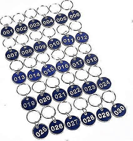 Aluminium Number Tags Hand Tag Hangtag Metal Number Plate Key Deposit Numbered Tags Id Tags Key Tags (1-50, Blue)