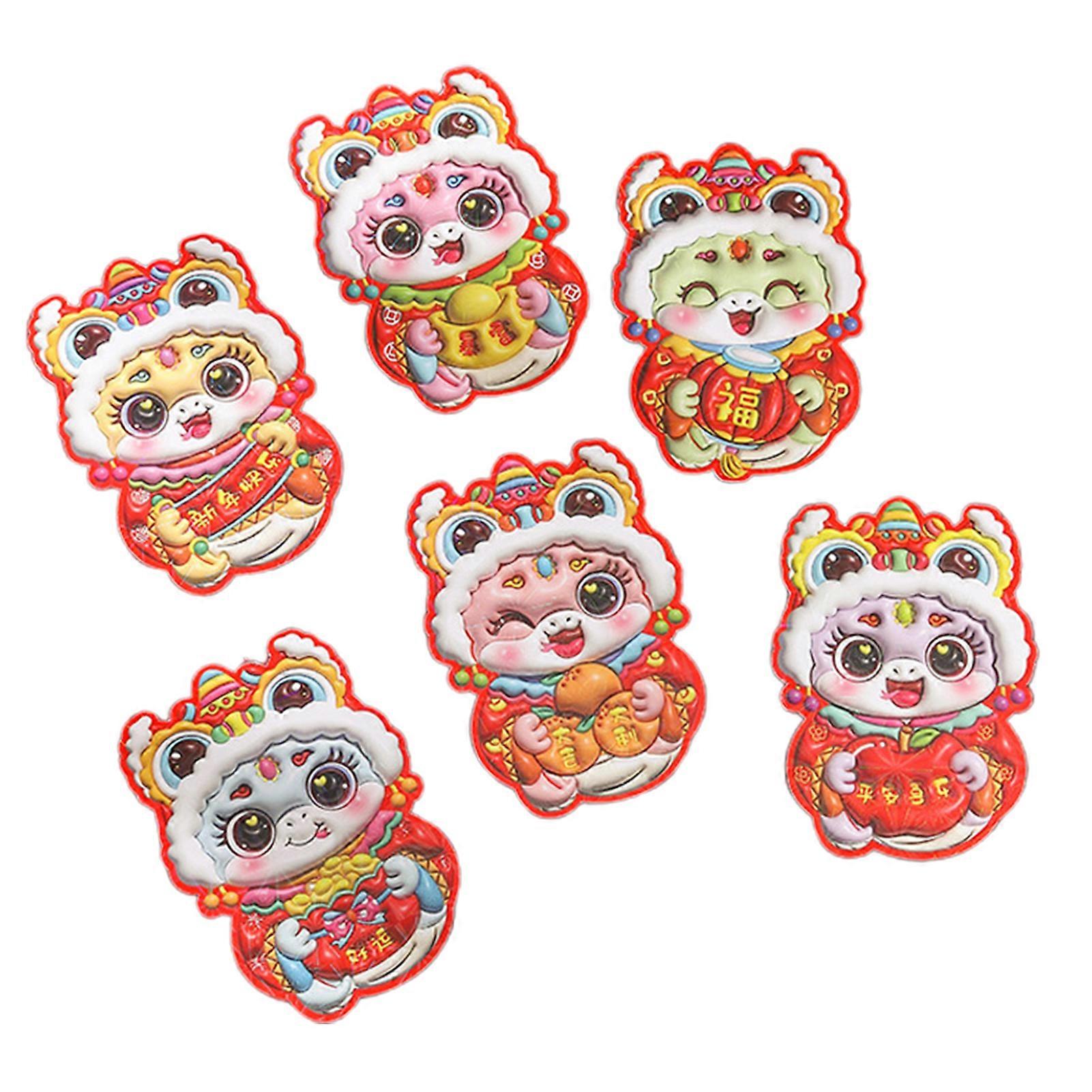6Pcs Chinese Red Envelopes 2025 Year of The Snake Lucky Money Pockets Lunar New Year Cash Envelopes Spring Festival Red Coin Bag