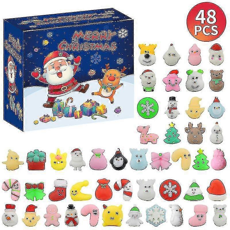 Adventskalender 2022, 48st julnedräkningskalender Squishy Toys Söt Mochi Squishy advent Calendar_t