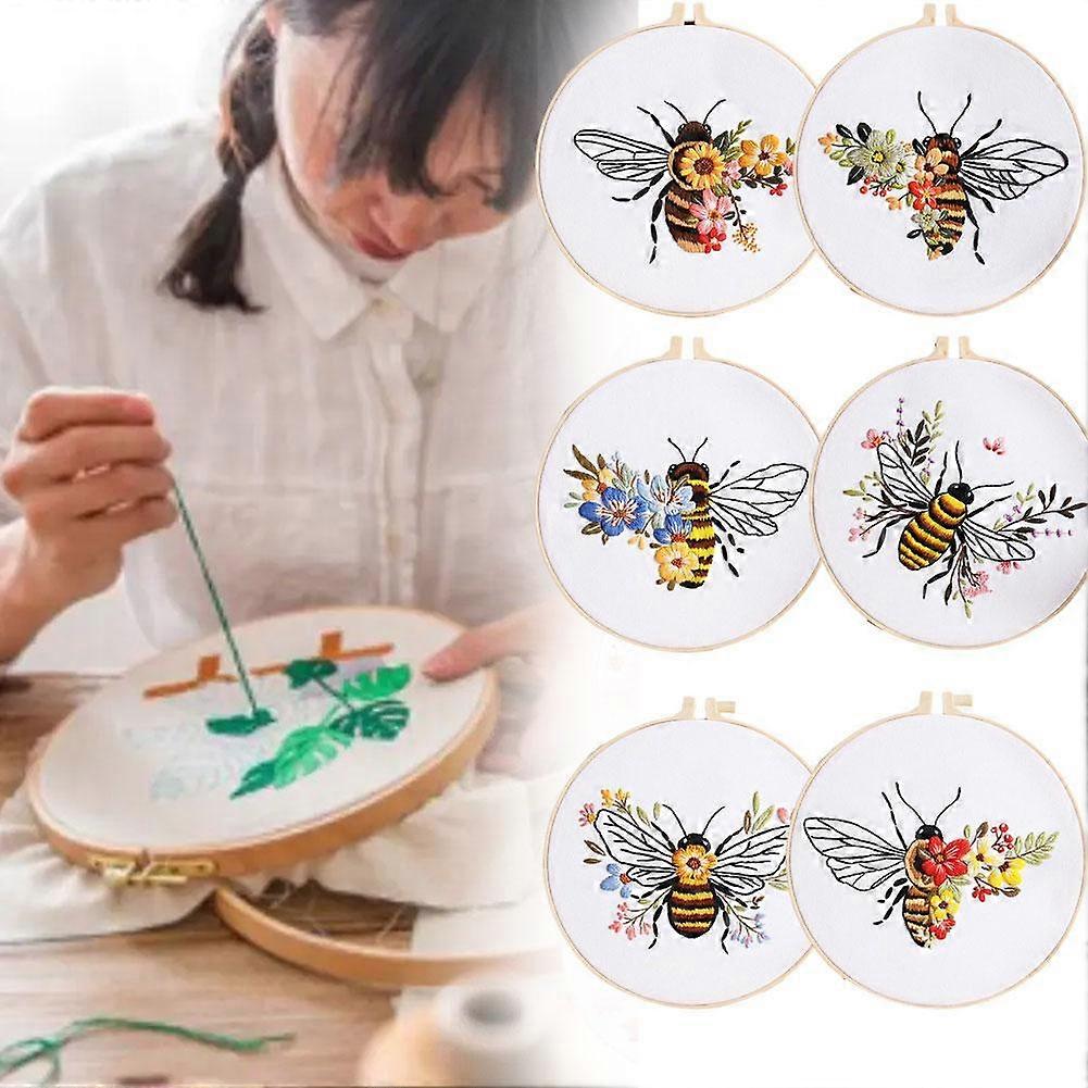 Bienen Sticksets DIY Kreuzstich Starter Bastelsets für Erwachsene