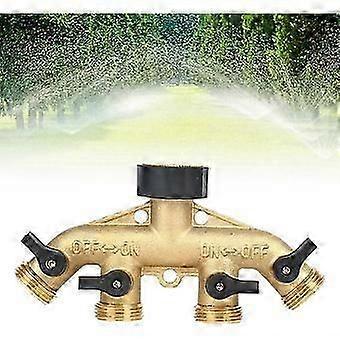 4 Way Faucet Distributor, Garden Faucet Distributor, Adjustable Lockable Water Flow Distributor, 3/4