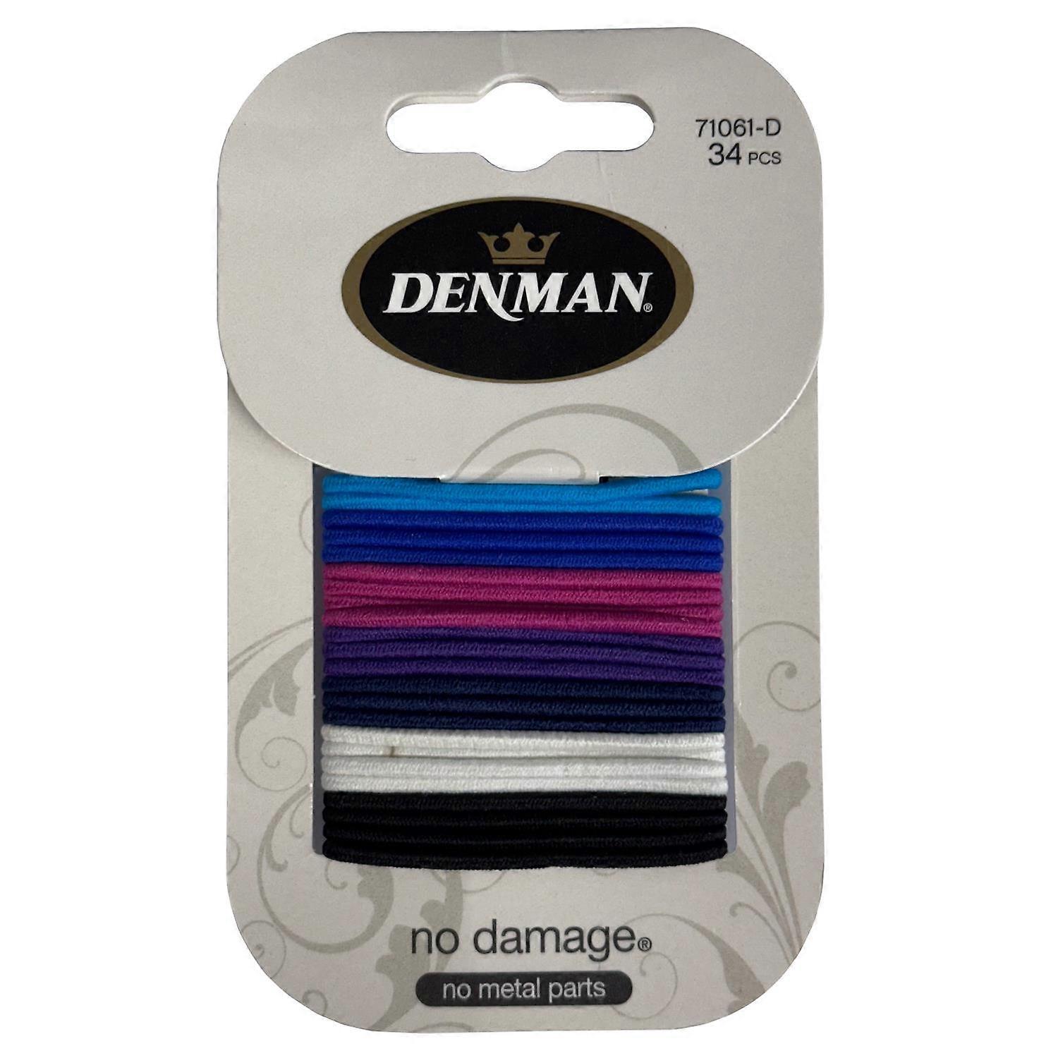 Denman 71061-D 34 x 2mm Multi Coloured Elastic Hair Bands