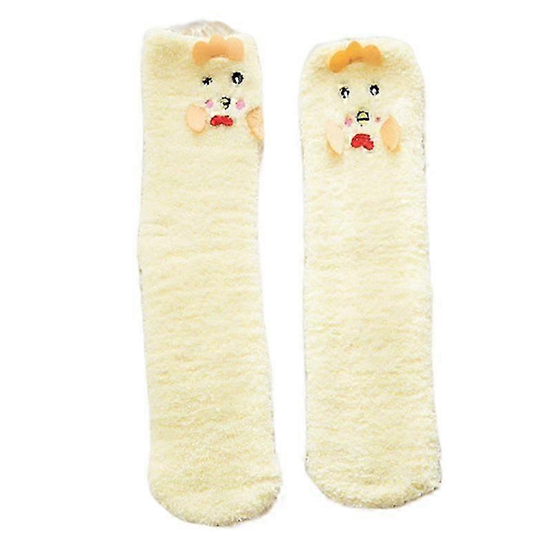 1 par vuxna strumpor tecknad katt kanin alpacka giraff kyckling fuzzy fluffy förtjockade stretchiga hålla varma korallfleece höst vinter golv sovsockor