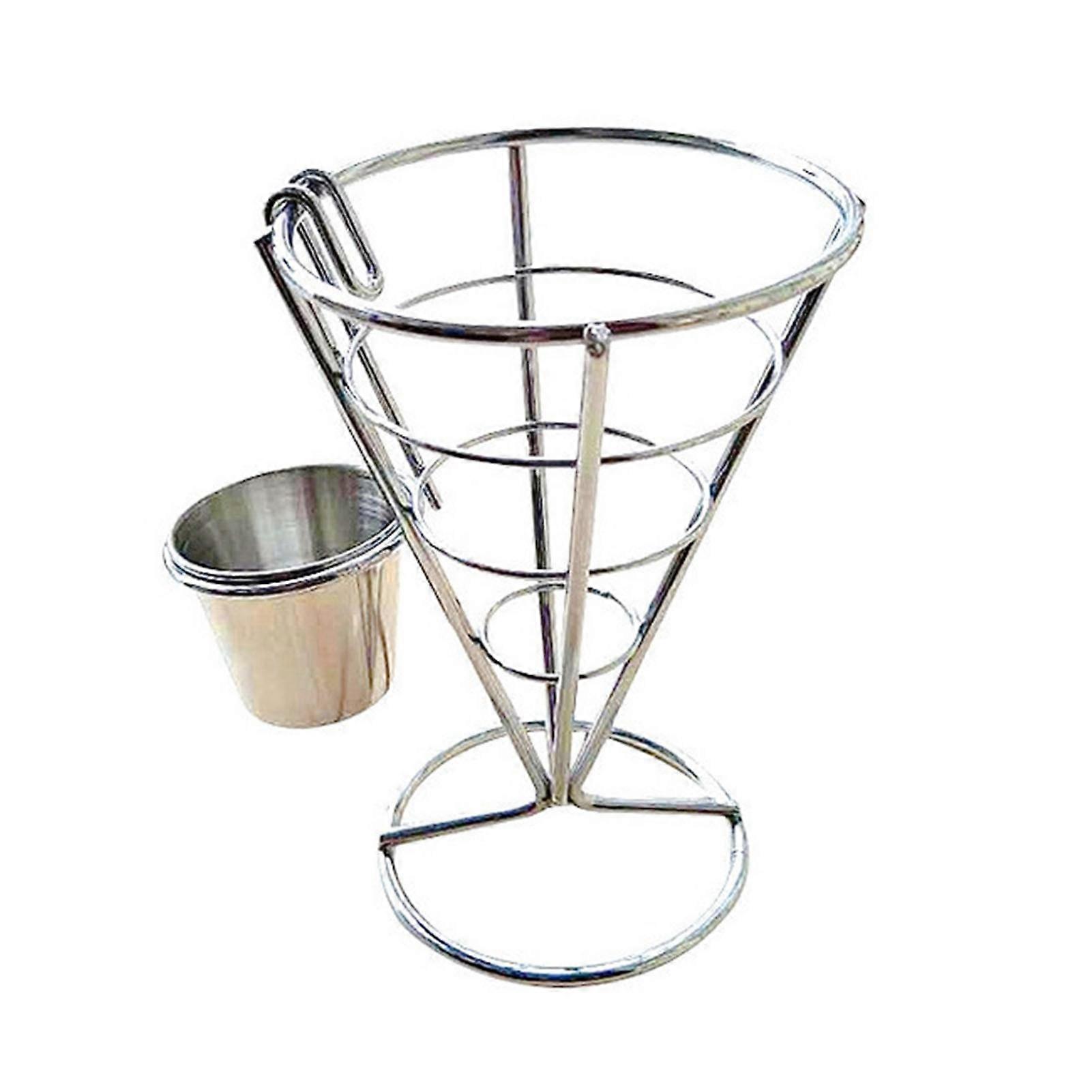 Spiral Wire Fish And Chips Basket Holders For Dining