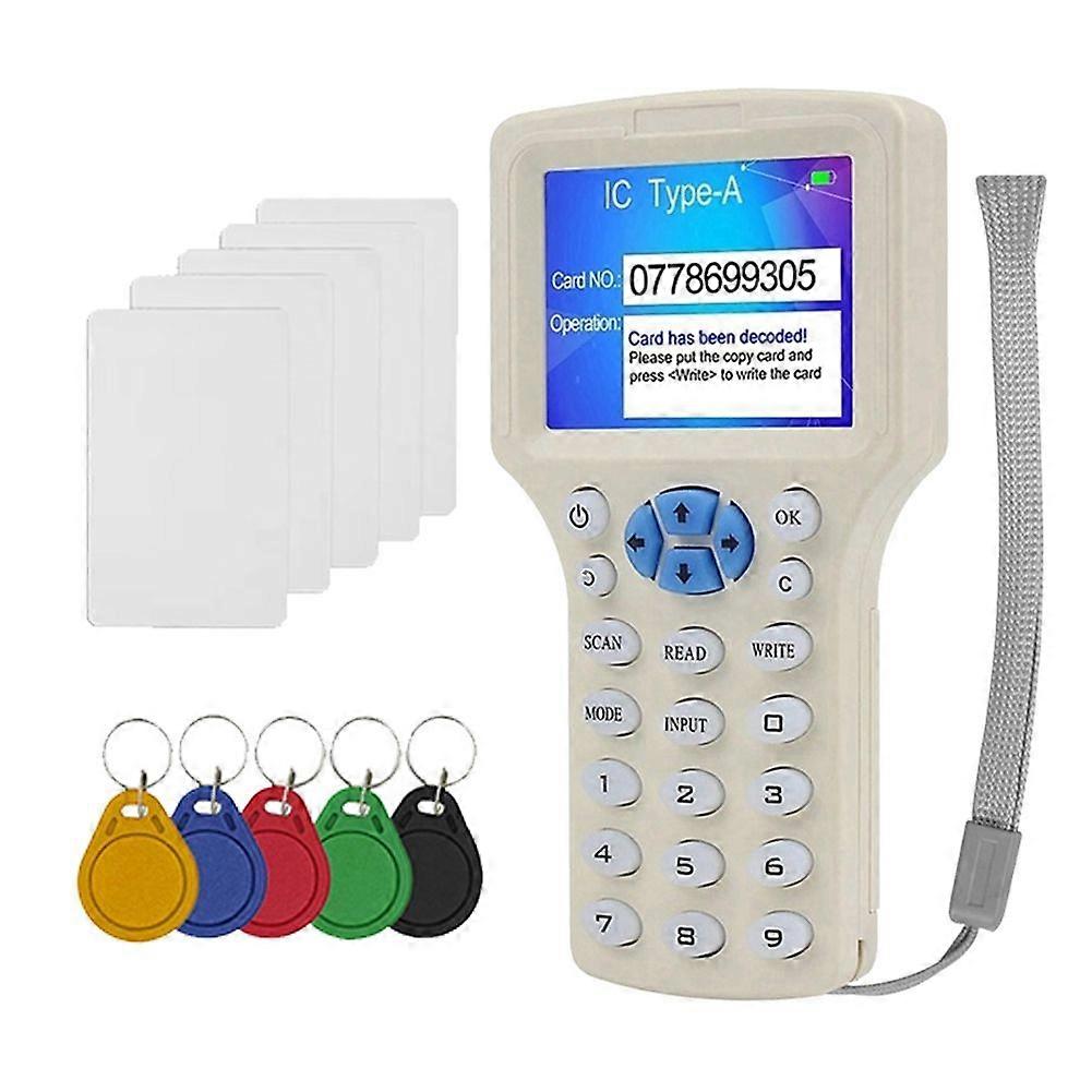 RFID NFC smartkortleser + 5XUID nøkkelring / kort RFID duplikator 125K 13.56MHz IC / ID nøkkelskriver RFID
