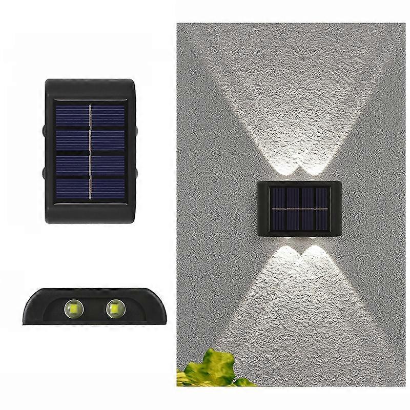 4LED NiMH Solar Wall Lamp Outdoor Waterproof Up And Down Double-headed Spotlights