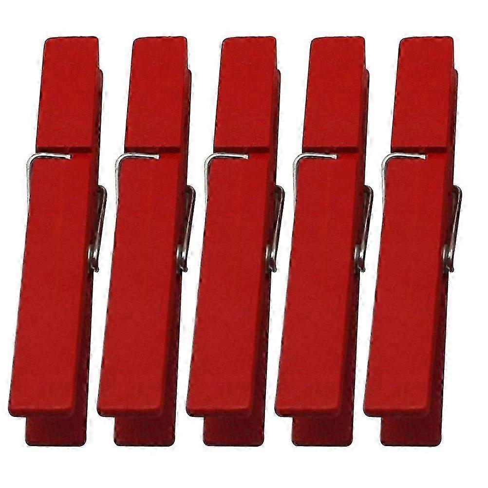 40pcs durável 2,9 polegadas varais de madeira pegs de roupas (vermelho)