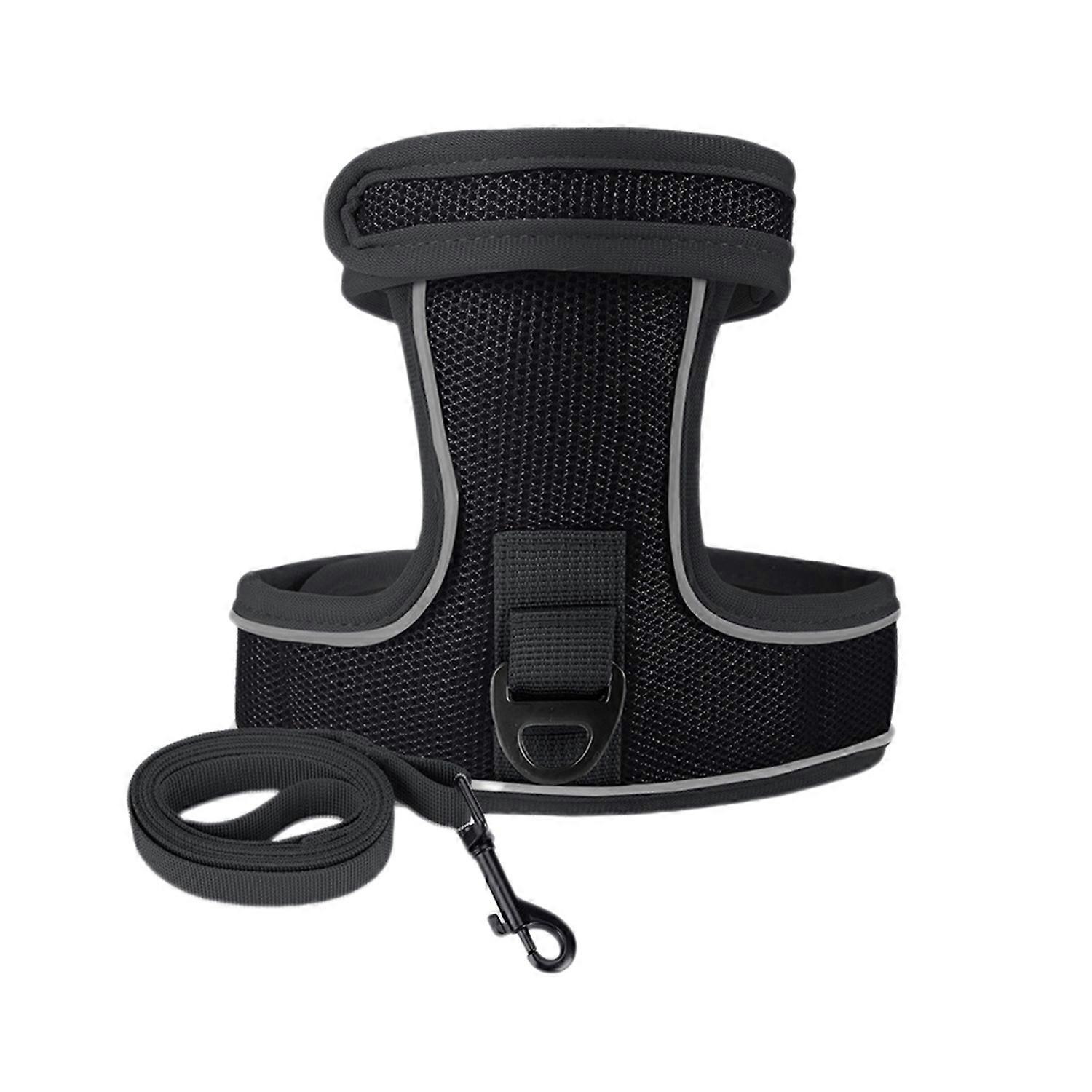 1 Set Pet Leash Adjustable Fastener Tape Reflective Cat Harness And Traction Leash Set for Outdoor