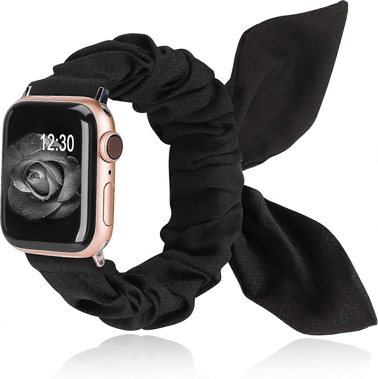 Συμβατό με Apple Watch Band 38/40/41mm με Butterfly Bow/Bunny Ears Cloth Fabric Elastic Scrunchy Bracelet Women Girl iWatch Series SE 7 6 5 4