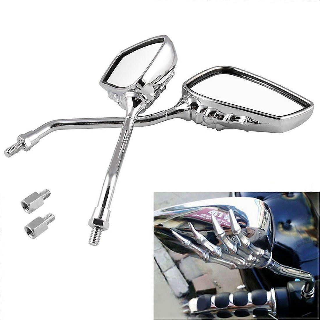 Motorcycle Universal ABS Skeleton Hand Rear View Mirror Set