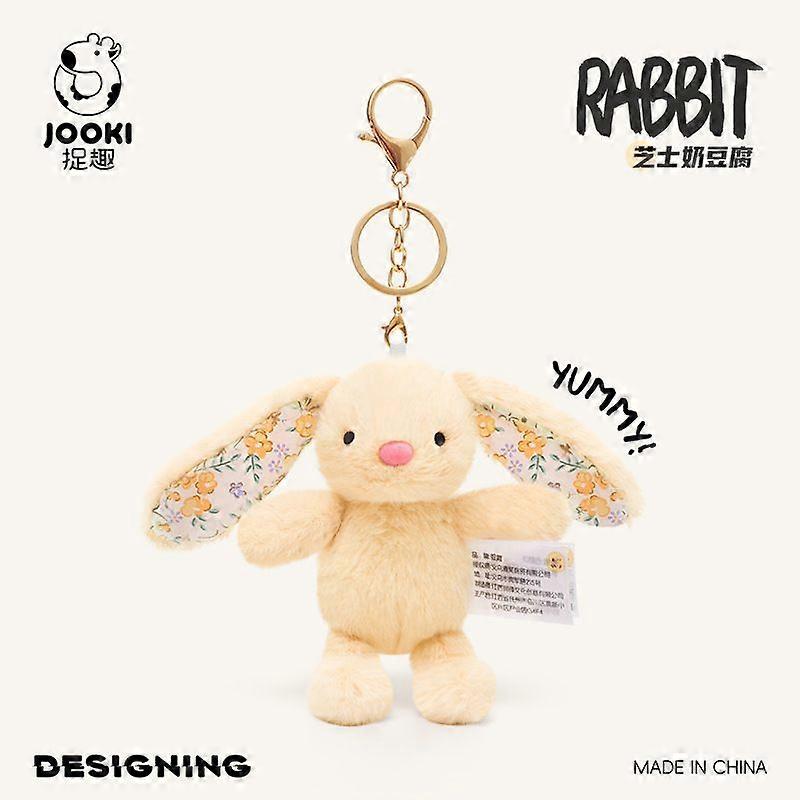 Catch Fun Elegant Beige Rabbit Plush Toy Cute Rabbit Pattern Bag Package Pendant Doll Schoolbag Backpack Small Ornaments Keychain