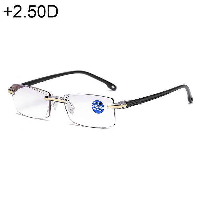 Rimless Anti Blue-ray μπλε φακούς φιλμ Presbyopic γυαλιά, +2.50D