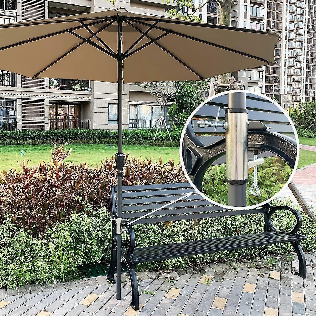 Outdoor Umbrella Clamp Stand Holder for Picnic Tables, Deck and Patio Umbrella Mount, 2 Pack, Adjustable, Durable Design
