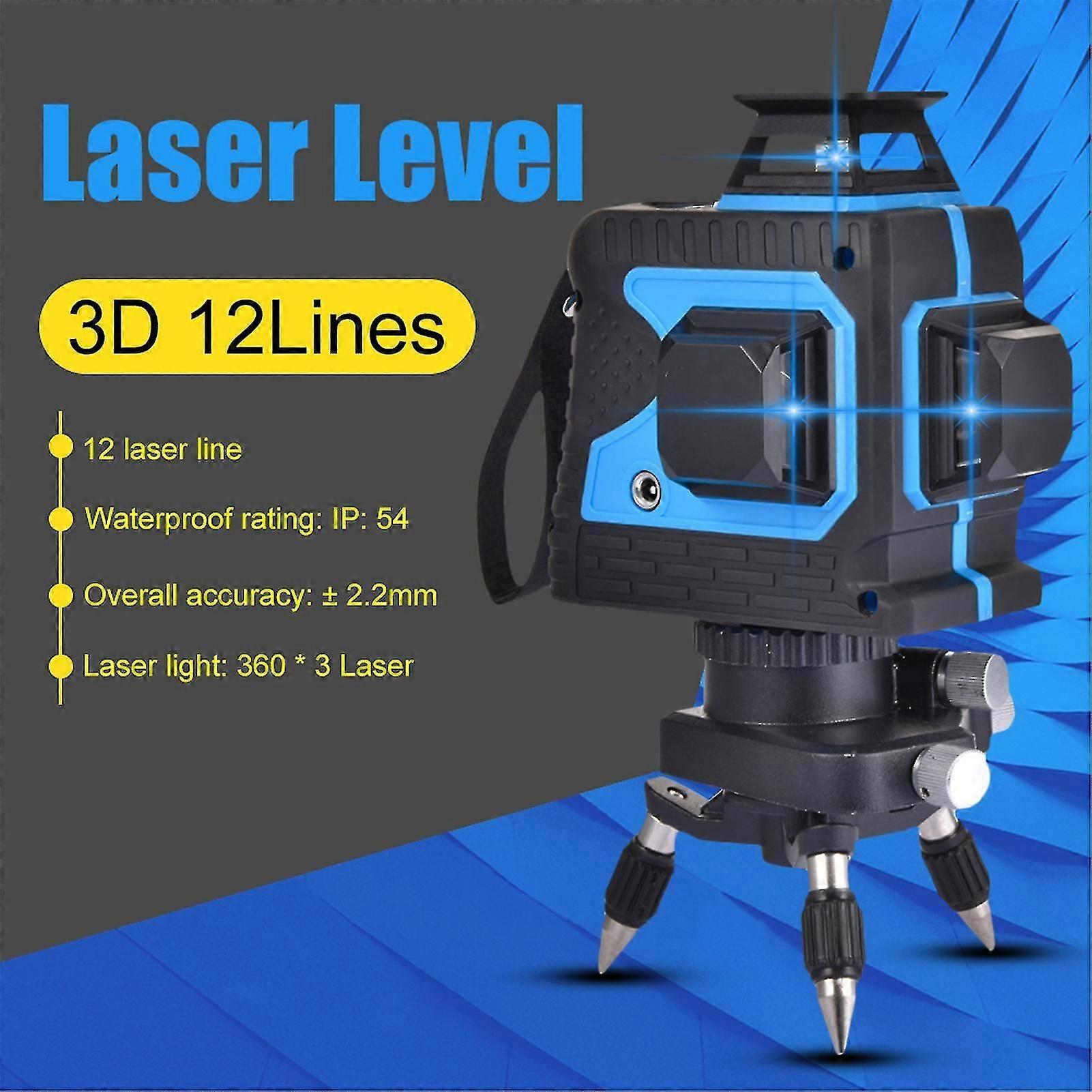 3d  12lines Green Laser Levels Self-leveling 360 Horizontal And Vertical Cross Super Powerful Green Laser Beam Line