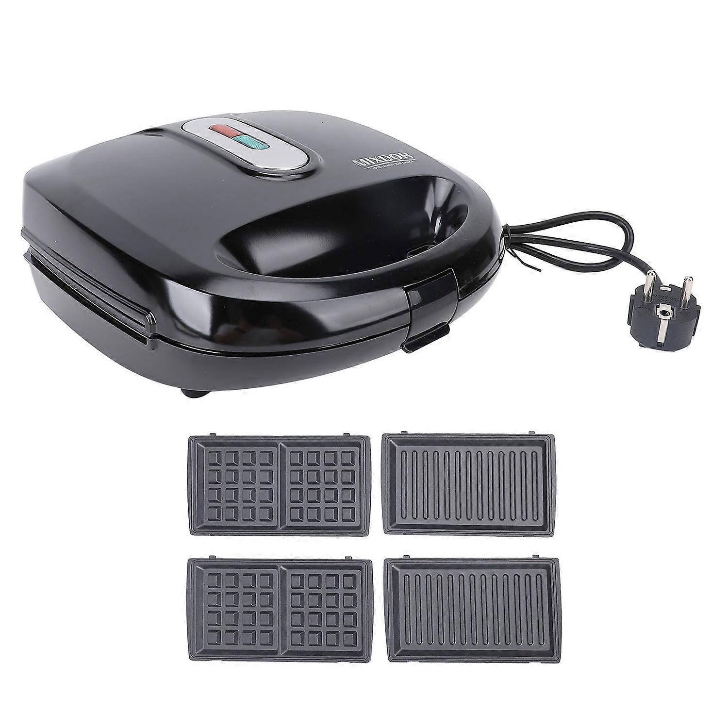 3 in 1 Breakfast Maker Nut Panini Waffle Maker Machine Non Stick Easy to Clean Breakfast Station for