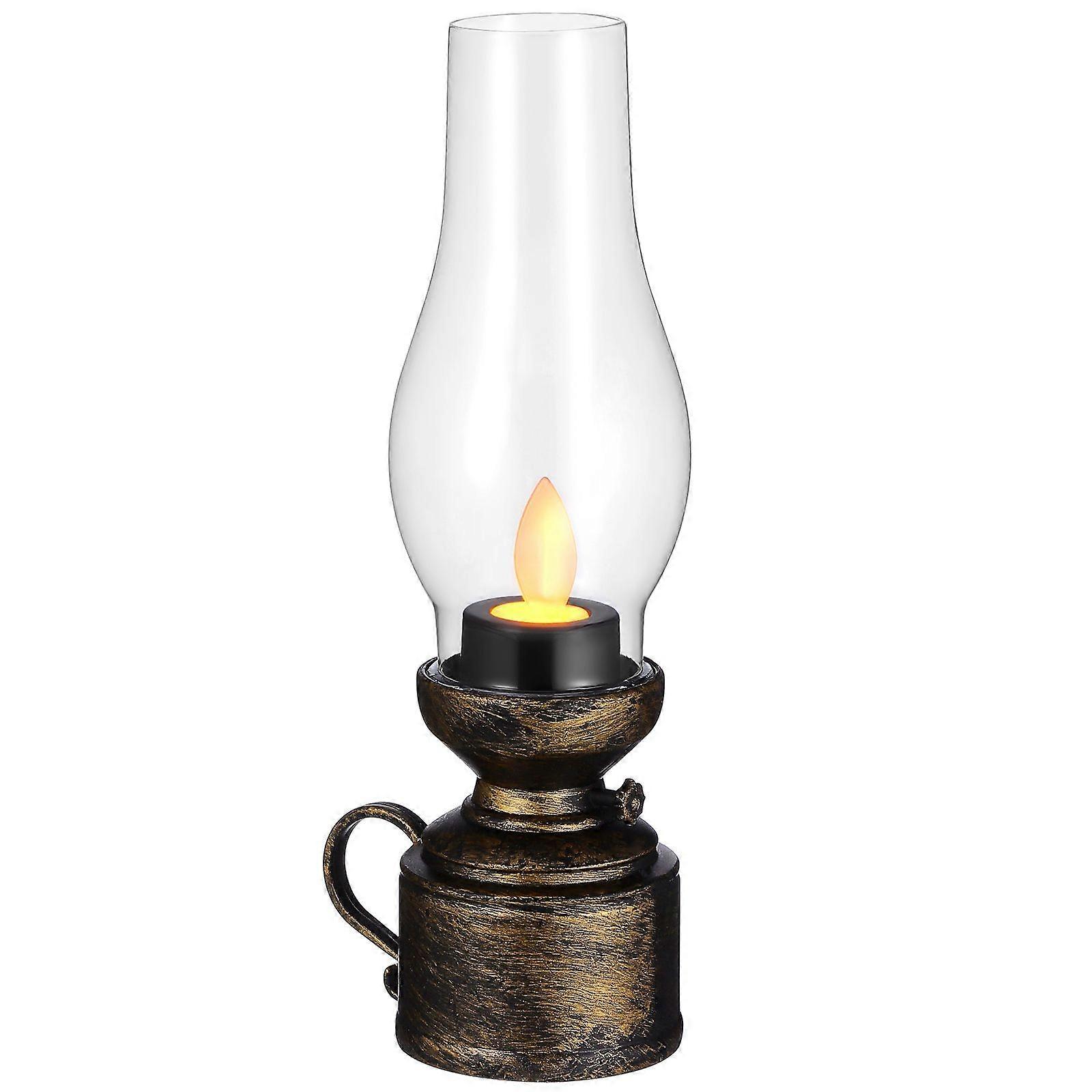 Flameless LED Kerosene Lamp Plastic Kerosene Lamp Retro Oil Lantern Decoration