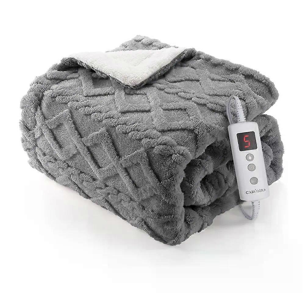 Heated Throw Blanket Thick Tufted Sherpa Electric Blanket Throw with 10 Heating Levels and 10 Time Settings, Washable 50"60"