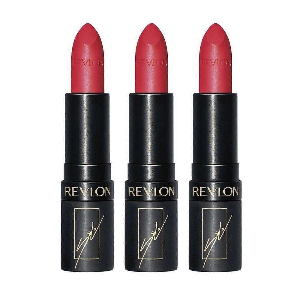 3 x Revlon Super Lustrous Den saftige matte leppestift - 026 Sofia Rød