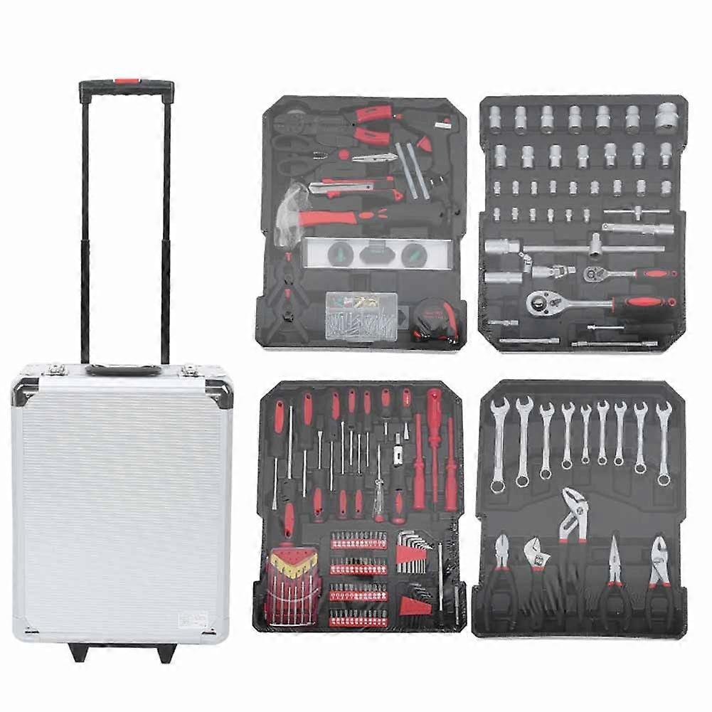 969Pcs/Set Tool Case Toolbox Tool Repair Kit with Telescopic Handle Trolley