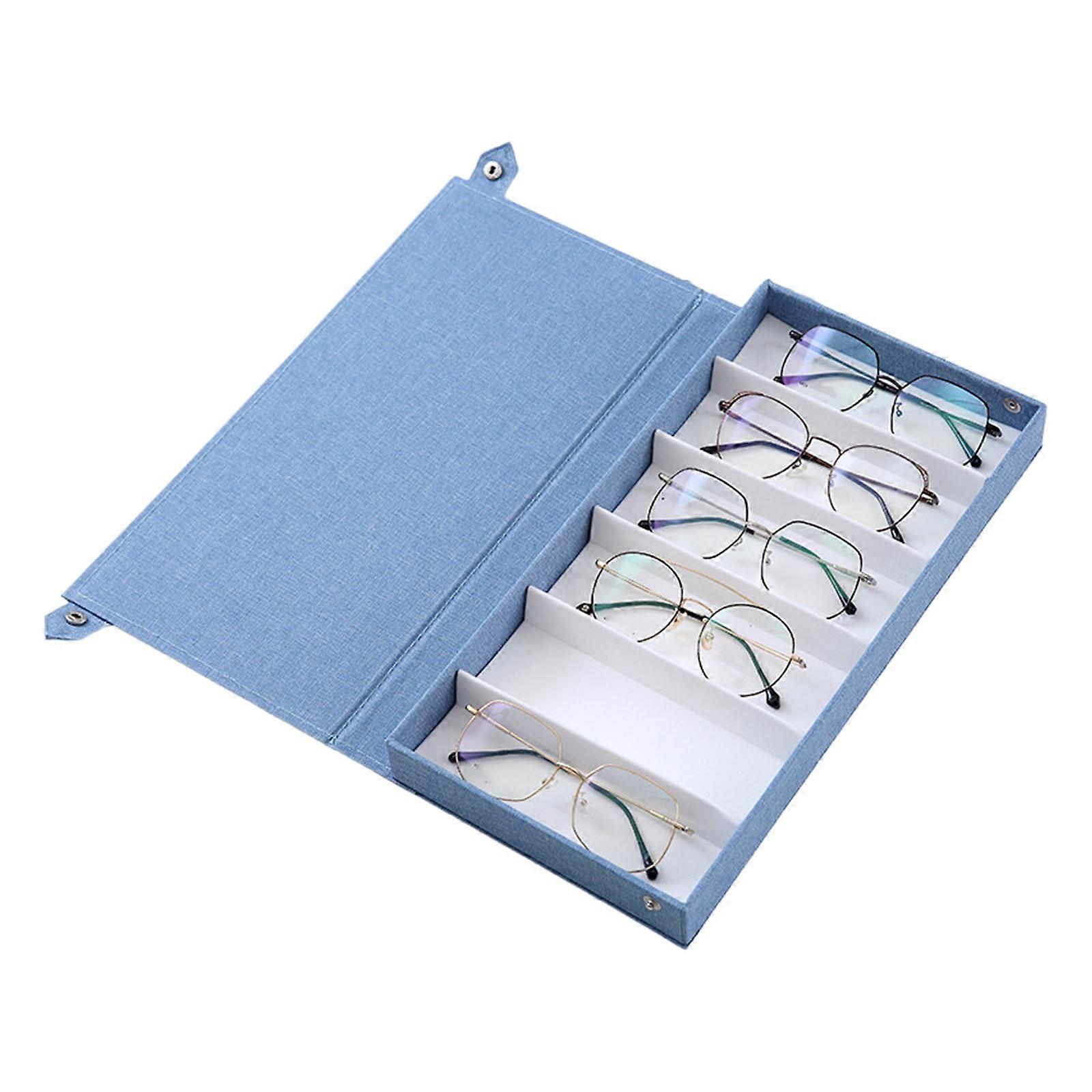 Fashion Glasses Display Countertops Glasses Organizers Beautiful Sunglass Storage for Easy Access and Protecting Sky Blue
