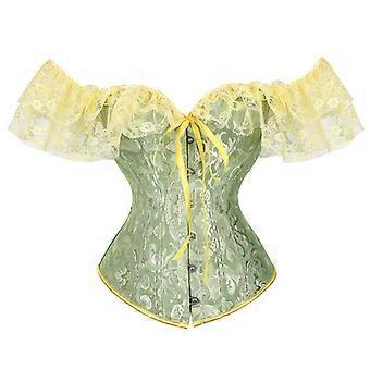 Gothc Sexy Lingerie voor Dames met Verstelbare Riem Elegante Top Bustier Kant Korset Mode Kant Bustier Wit S