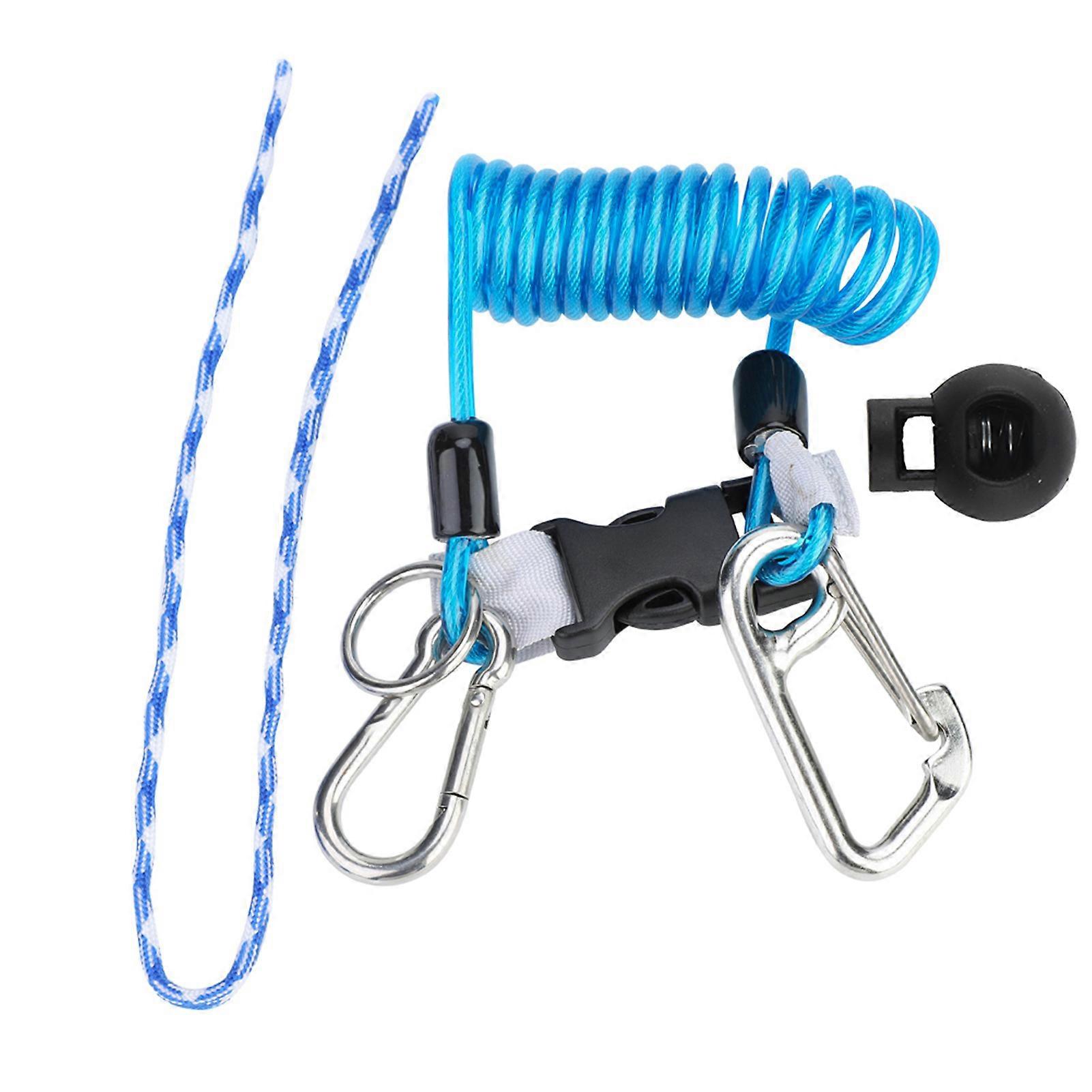 Keep Diving Anti lost Spring Coil Lanyard Safety Emergency Tool with Quick Release (Blue)