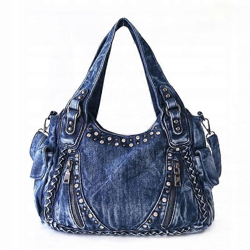 جديد في الموضة الدنيم المرأة حقيبة الكتف الجينز نسج