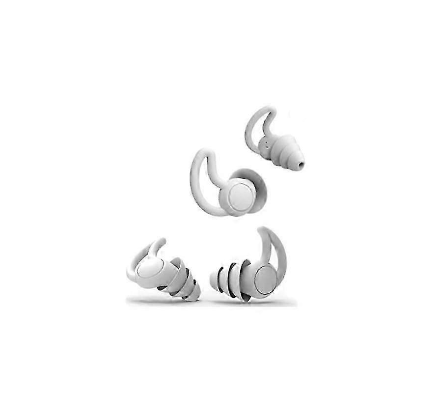 Earplugs for Sleep, 2 Pairs 30db-40db Noise Canceling Earplugs, Comfortable Reusable Silicone Noise Canceling Earplugs, for Side Sleepers, Against Sno