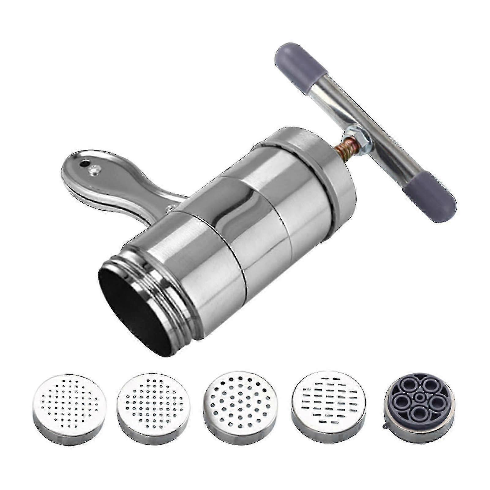 مكبس يدوي فولاذي للنودلز مع 5 قوالب ومعكرونة أقل ميزة