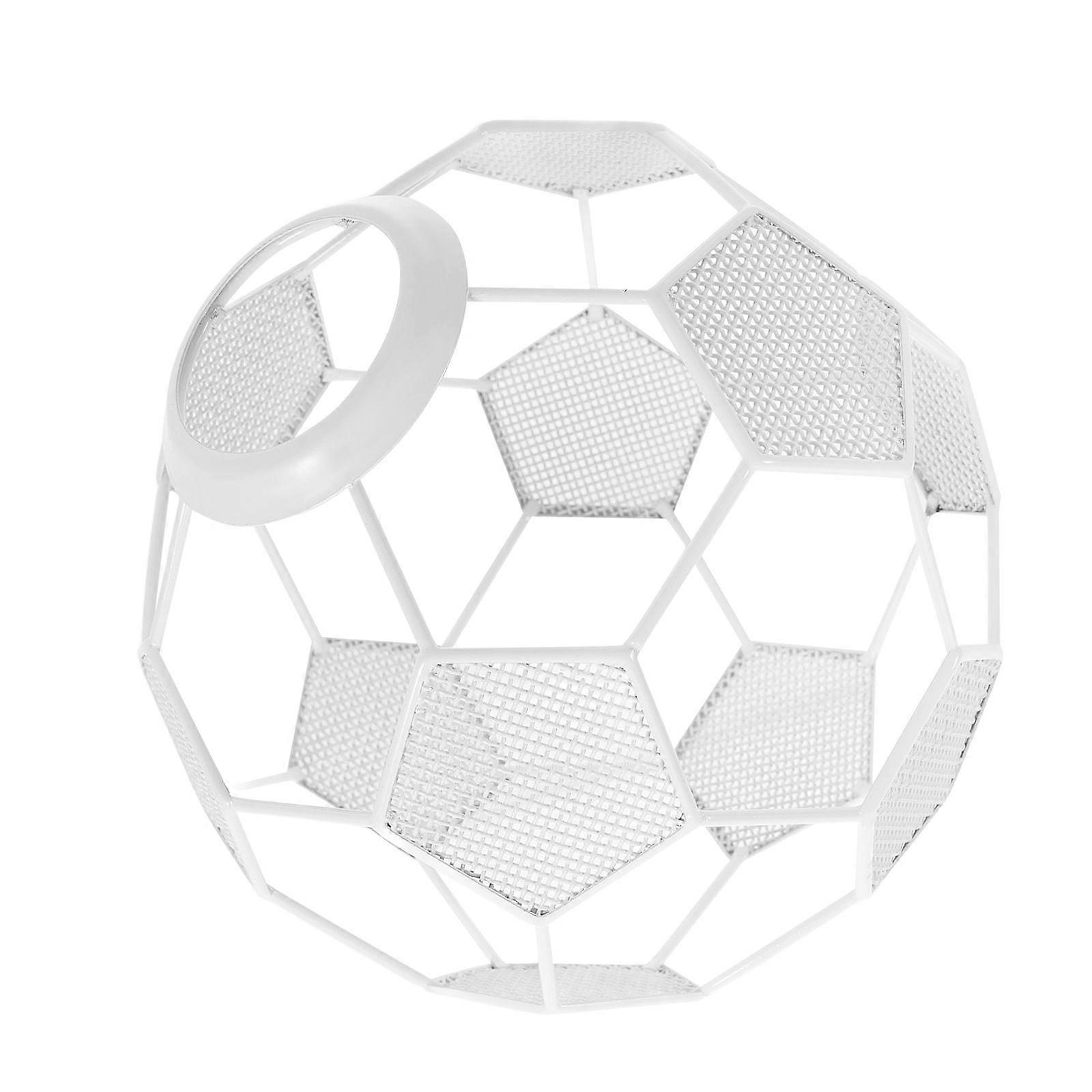 ビンテージメタルケージランプシェード工業用ペンダントライトカバーサッカー形状中空ランプケージホームリビングルームホワイト