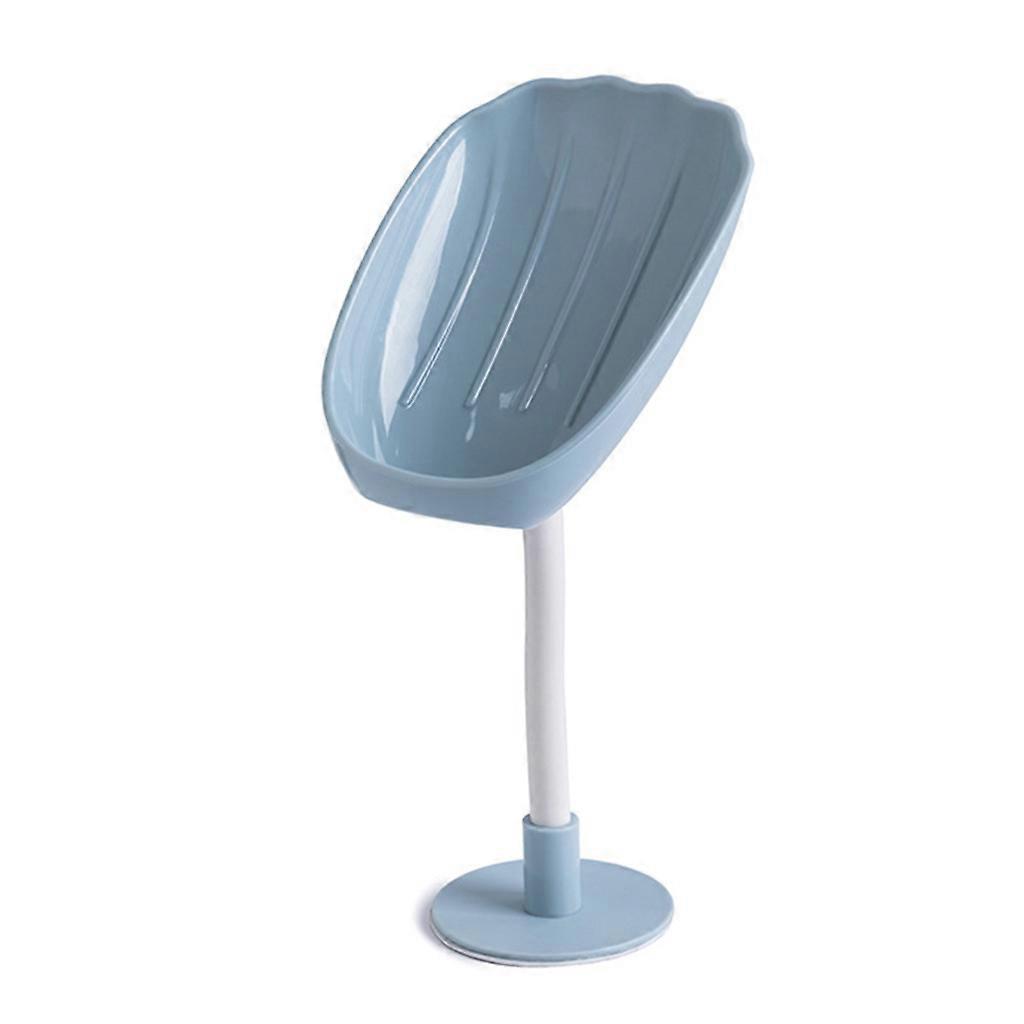 Self-draining Soap Dishes Sponge Holder with Adhesive Soap Storage Shelf Tray for Bathroom and Kitchen Sink Quick Dry Blue
