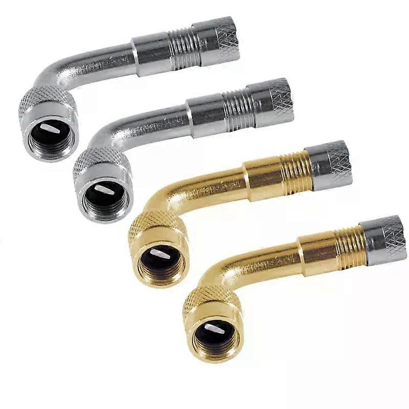 90 βαθμός γωνία μοτοσικλετών λυγισμένος προσαρμογέας βαλβίδων ελαστικών σωλήνας ασημένιος προσαρμοστής βαλβίδων χαλκού για το αξεσουάρ ποδηλάτων μοτοσυκλετών αυτοκινήτων φορτηγών